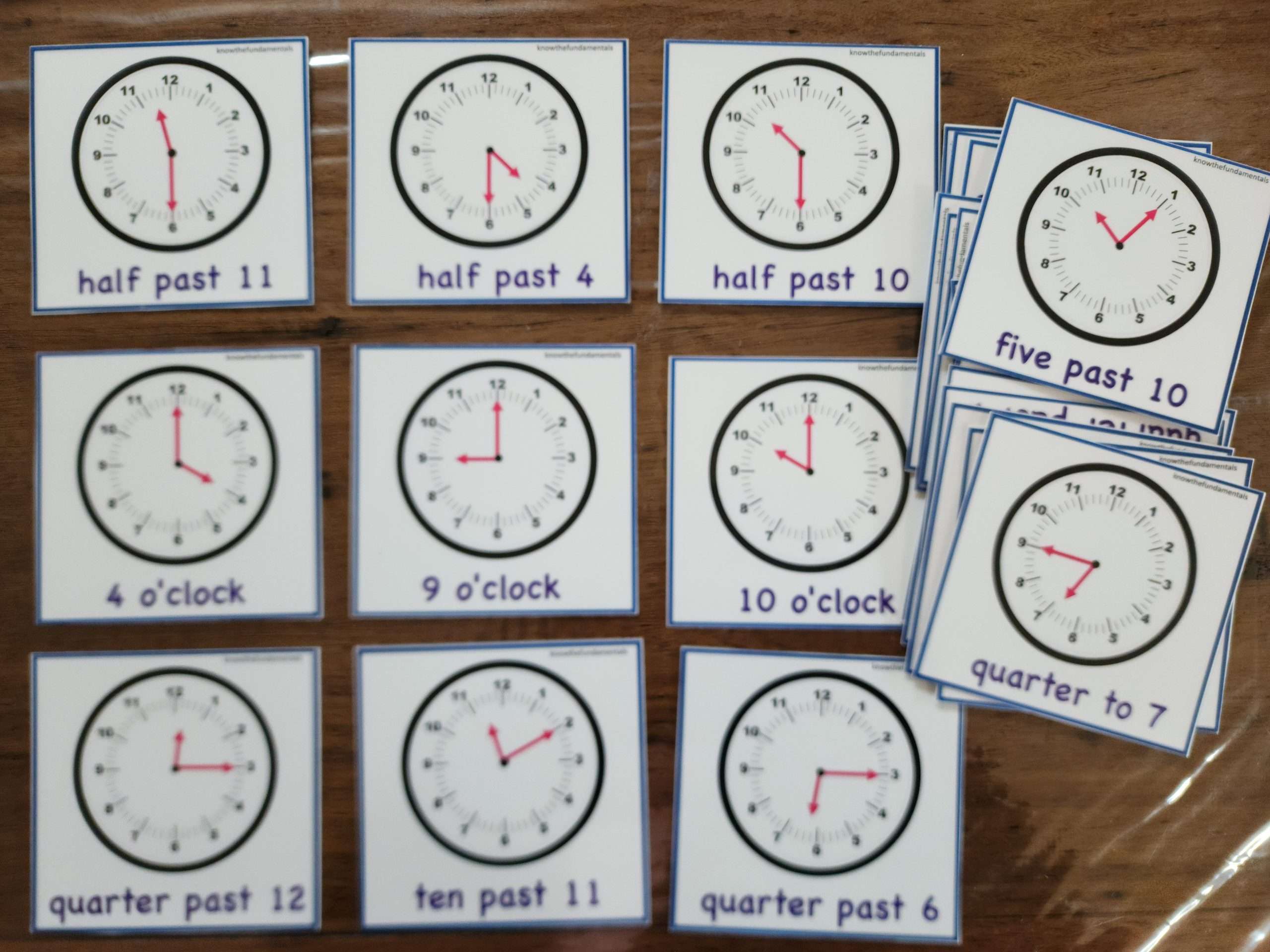 Learn And Tell The Time Flashcards | Telling Time | Learn The Clock